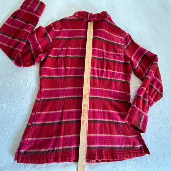 Patagonia Red Pink plaid Fjord Flannel Shirt Size 6 long sleeve Organic cotton - Picture 12 of 13